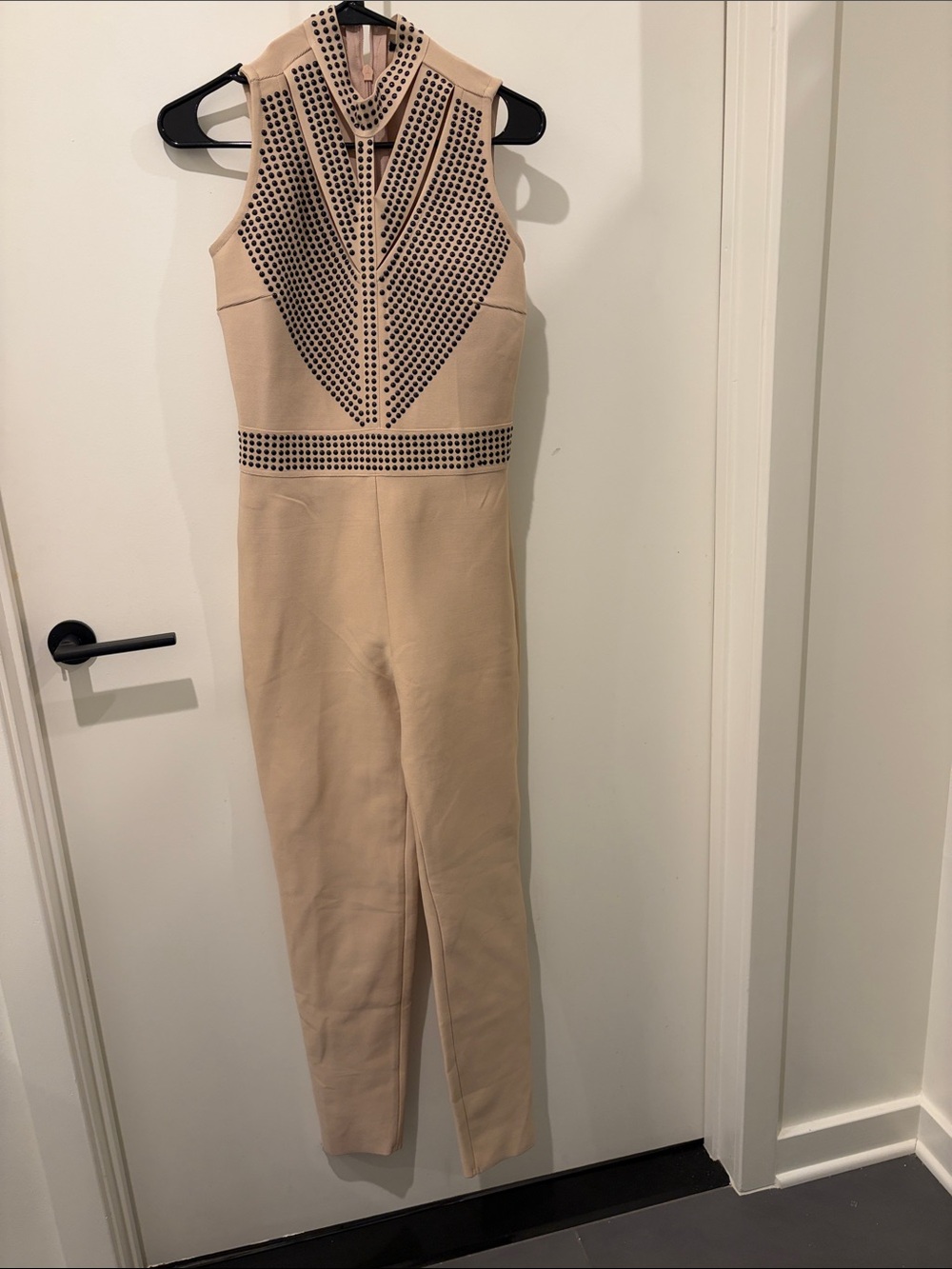 Banjul Nude Studded Sleeveless Jumpsuit